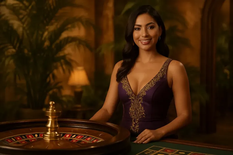 Dealer Brasileira Na Roleta Estúdio de cassino ao vivo com dealer brasileira na roleta luxuosa